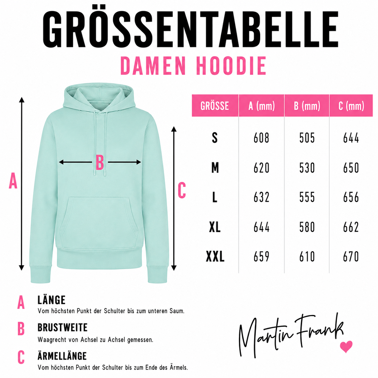 Bio-Baumwoll Damen Hoodie | Martin Frank „Grüße aus Allegro Süd“