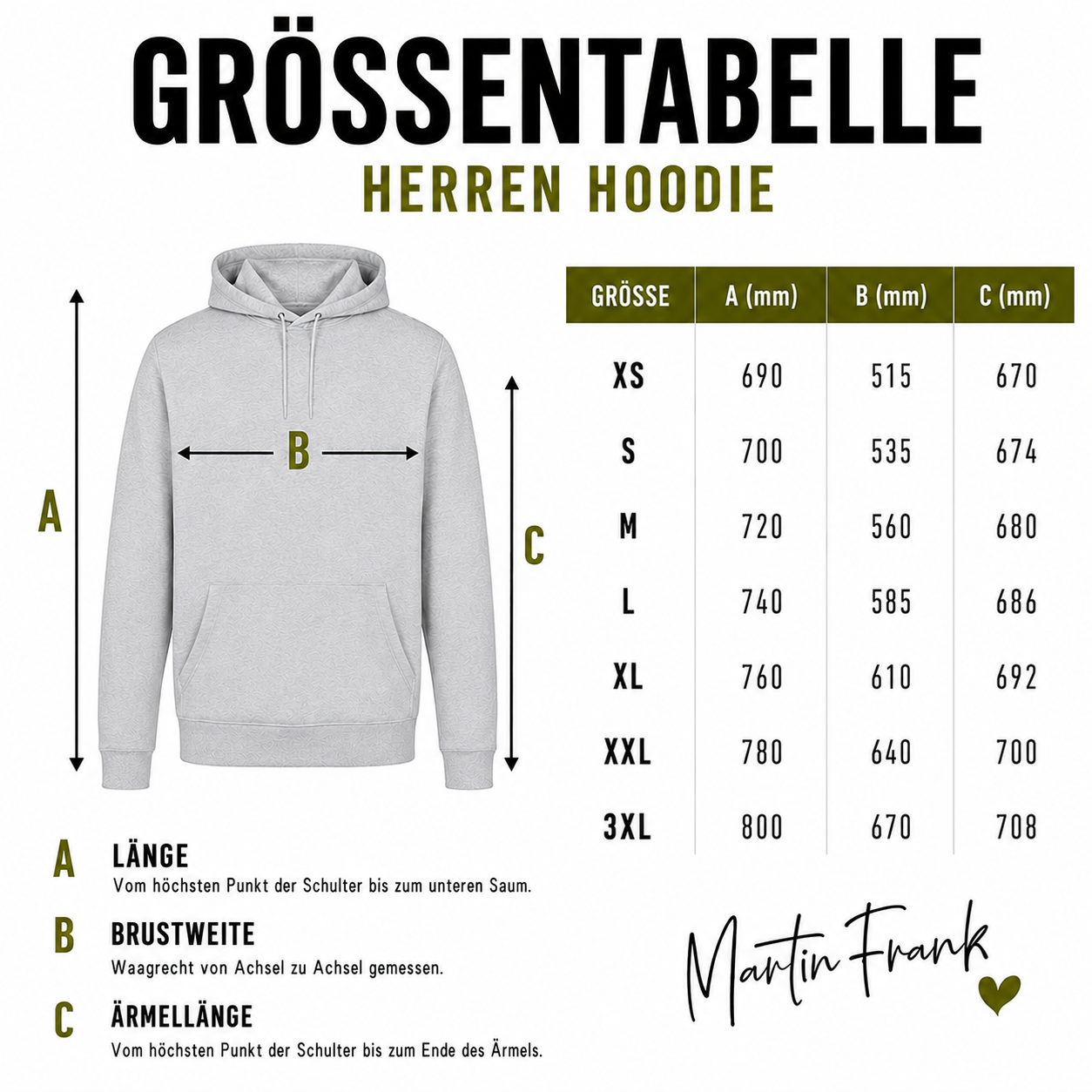 Bio-Baumwoll Herren Hoodie | Martin Frank „Grüße aus Allegro Süd“